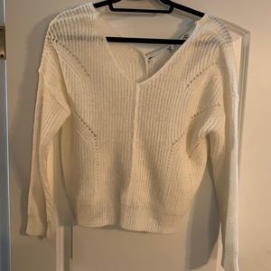 White sweater crop top